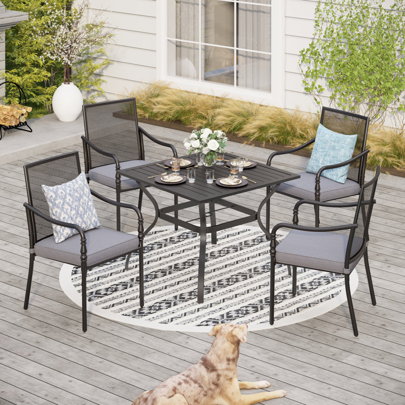 Ensemble repas d'extérieur pour 4 personnes avec chaises Boule