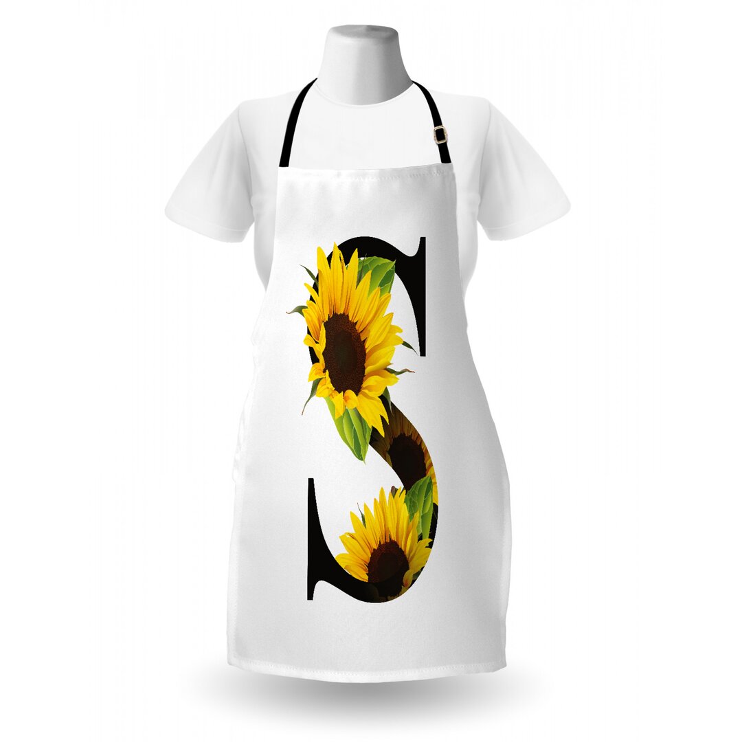 Kochschürze, Sunflower Art Design, Briefe, Gelb Grün Schwarz