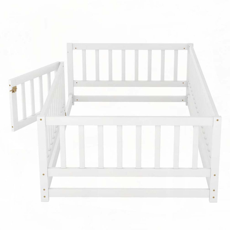 Lit en bois, Lit simple, Blanc
