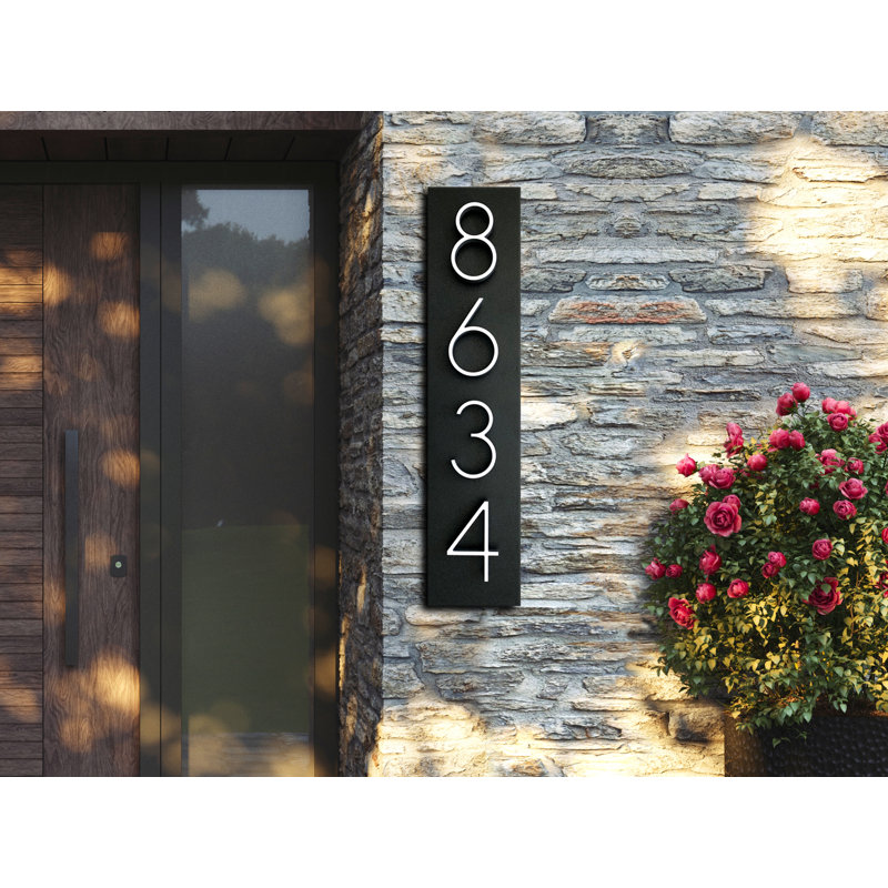 Numéro de maison pour les panneaux d'adresse extérieurs et modernes, Horizontal, Oui