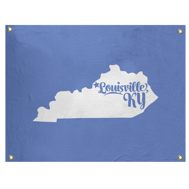Tapisserie murale louisville kentucky, H 26 po x l 36 po, Bleu