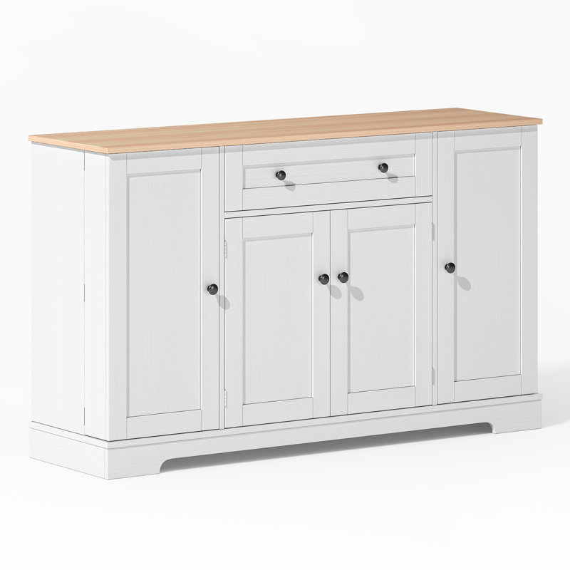 Kitchen Island With 1 Drawer And 4 Doors, White