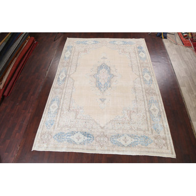 Muted Distressed  Traditional Area Rug 9x13