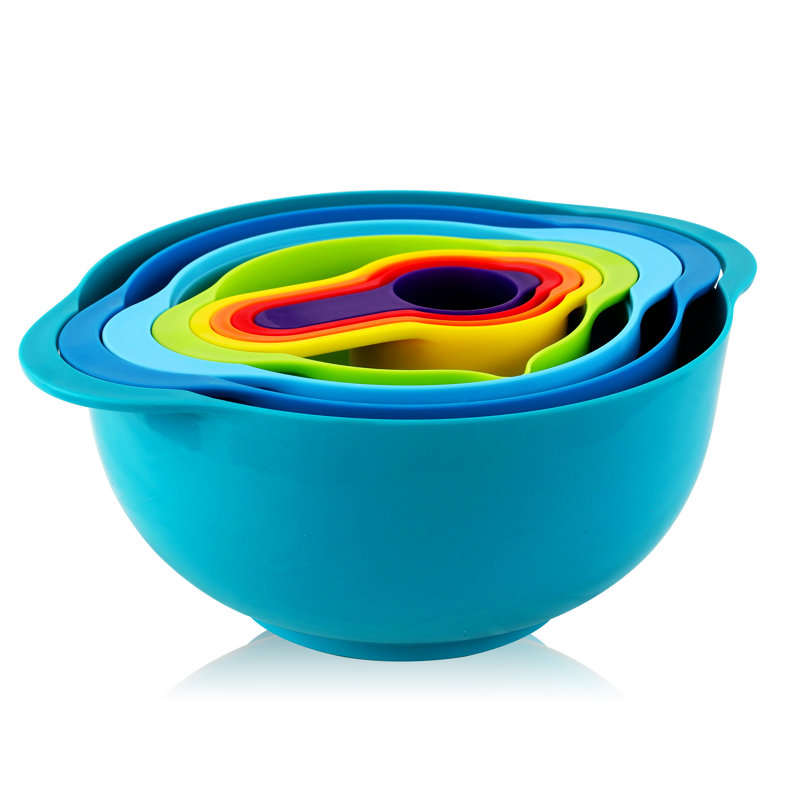Colorful Stackable Mixing Bowl and Measuring Cup Set