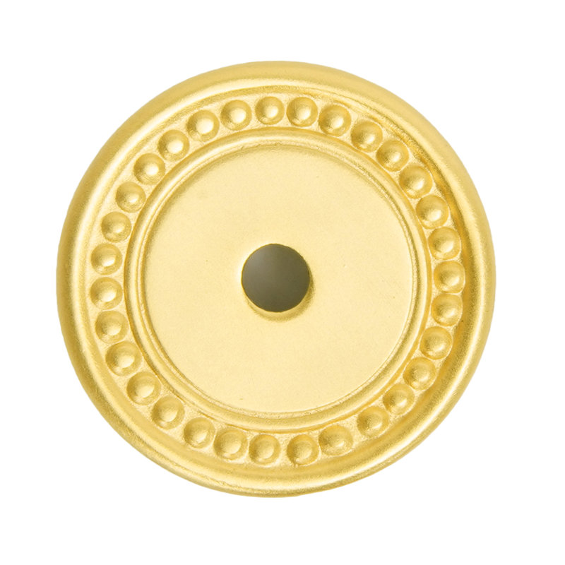 Round beaded escutcheon in Antique Brass, Gold