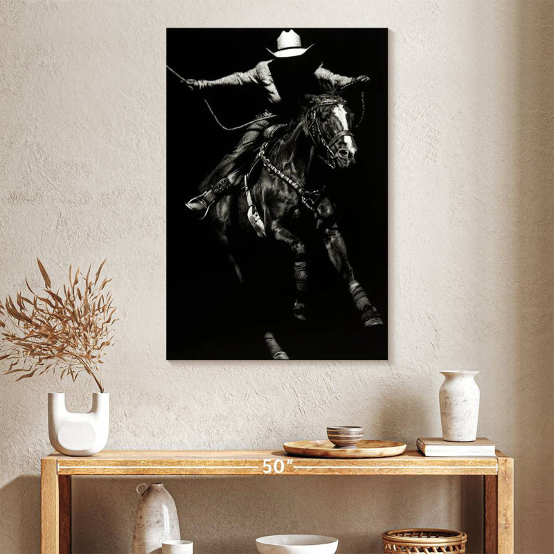 Lelar Scratchboard Rodeo III, 39" H x 26" W