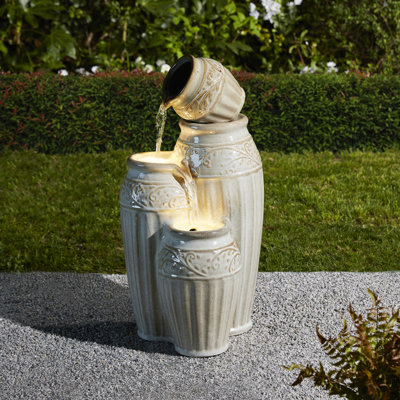 Sondra Weather Resistant Floor Fountain with Light