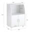 Wheeled White Storage Cabinet with Doors & Adjustable Shelf, Compact Microwave Trolley Unit for Kitchen Dining Office, 92 x 59 x 40cm