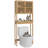Bamboo Over The Toilet Storage Cabinet, Over Toilet Bathroom Organizer With Slatted Doors, Adjustable Shelf And Open Shelf