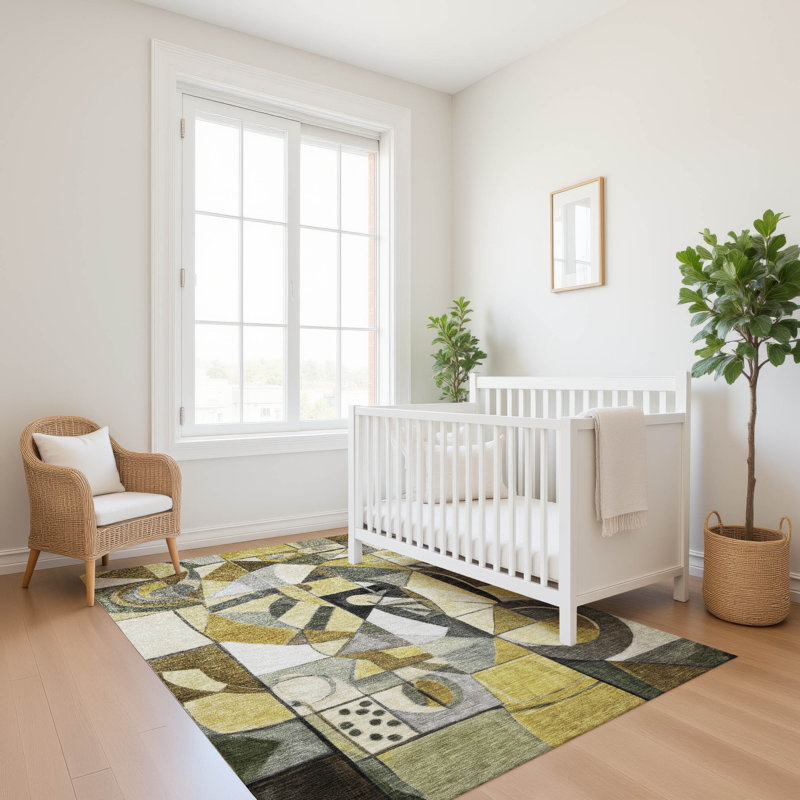 Premium Machine Washable Lubbers AMF1758 Abstract Rug, Rectangle 10' x 14'