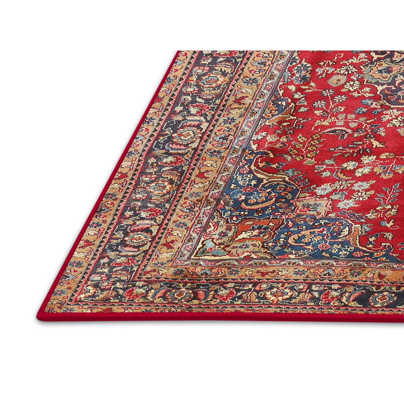 Tapis traditionnel mehroon/noir/crème, Rectangle 5 pi x 7 pi