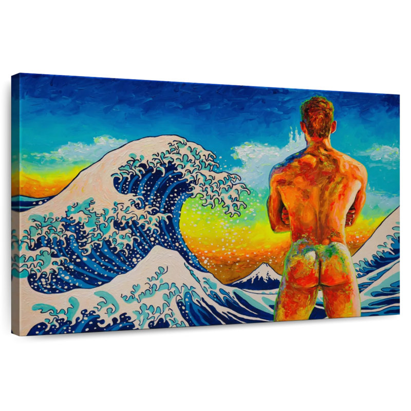 Bather With The Great Wave, 26" H x 39" W