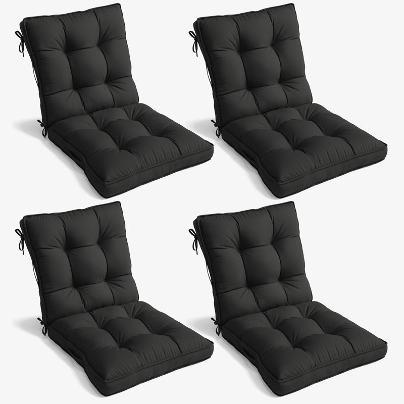 Coussin de siège / dossier extérieur / intérieur, L 22,5 po x P 22,5 po, Noir