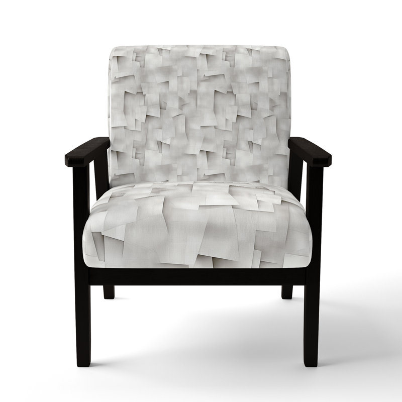 Chaise rembourrée Modern, Accoudoirs carrés noirs
