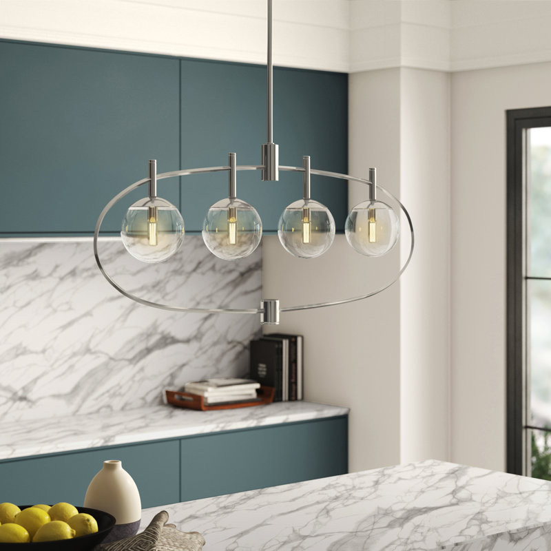 Dechen 4 - Light Kitchen Island Pendant, Polished Nickel