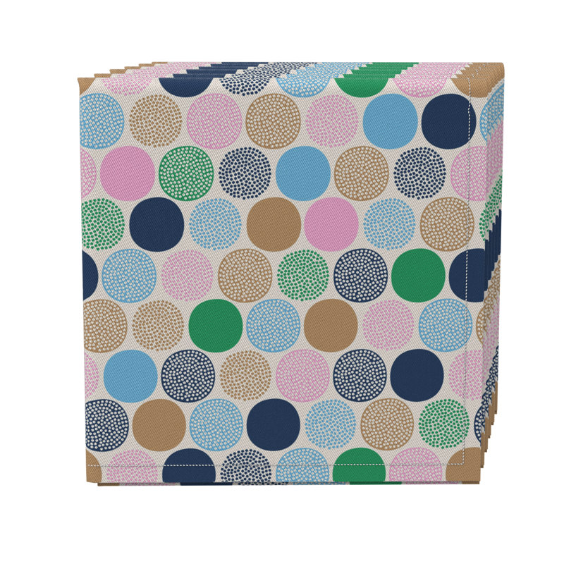 Cotton Twill Polka Dots Square Napkin