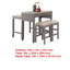 Ensemble de table à hauteur de comptoir et 4 tabourets Helly, dessus en faux marbre gris