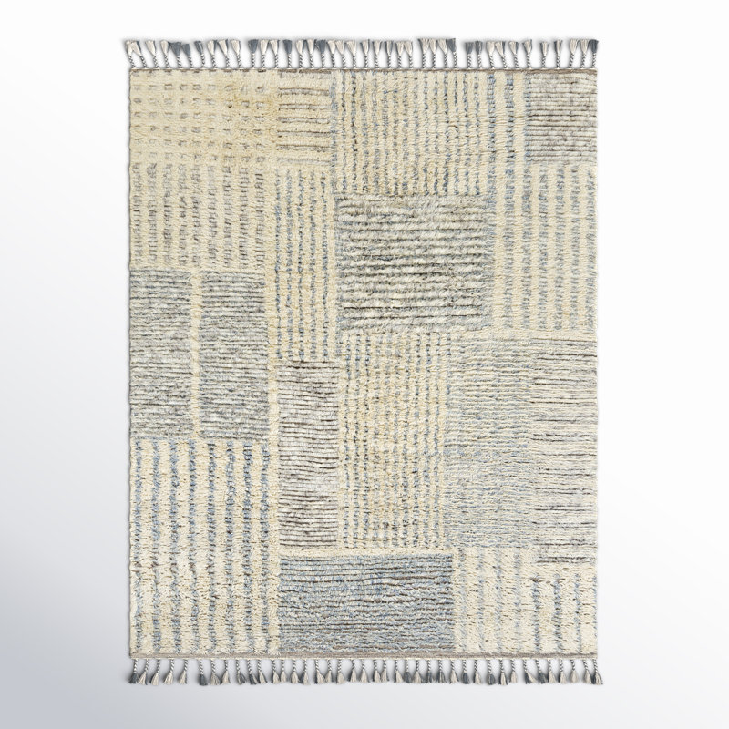 Kenady Hand Knotted Wool Indoor Rug, Rectangle 8' x 10'
