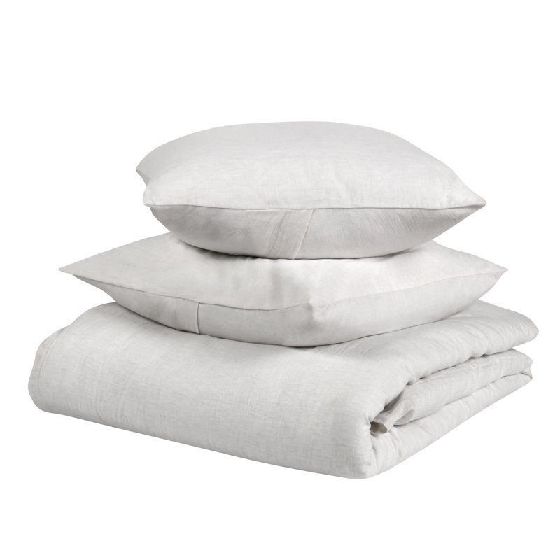 Brooke Blue/White Striped Duvet Cover, Queen Duvet Cover, White