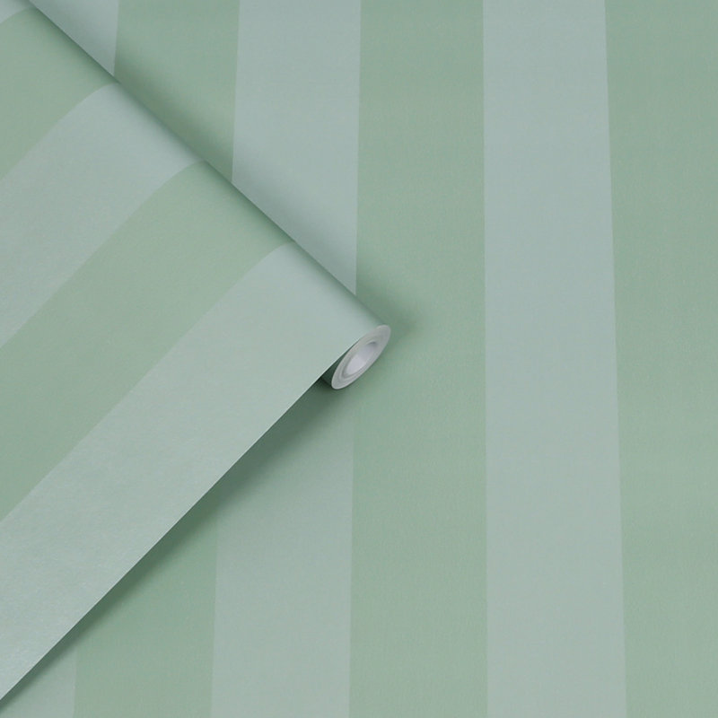 Laura Ashley, papier peint à rayures nacrées, Vert jade