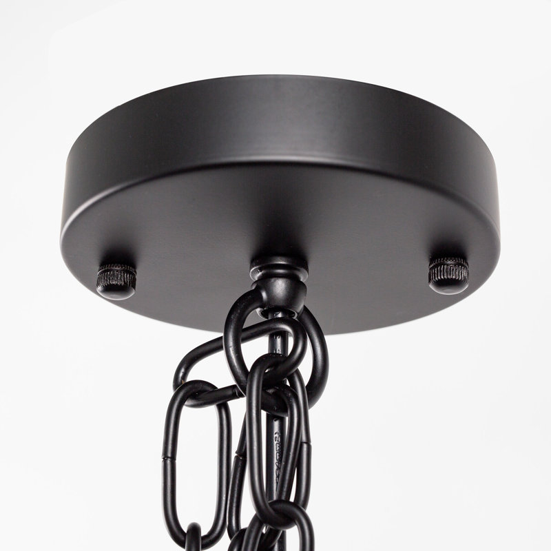 Luminaire suspendu simple noir mat avec abat-jour en verre transparent Tyvan