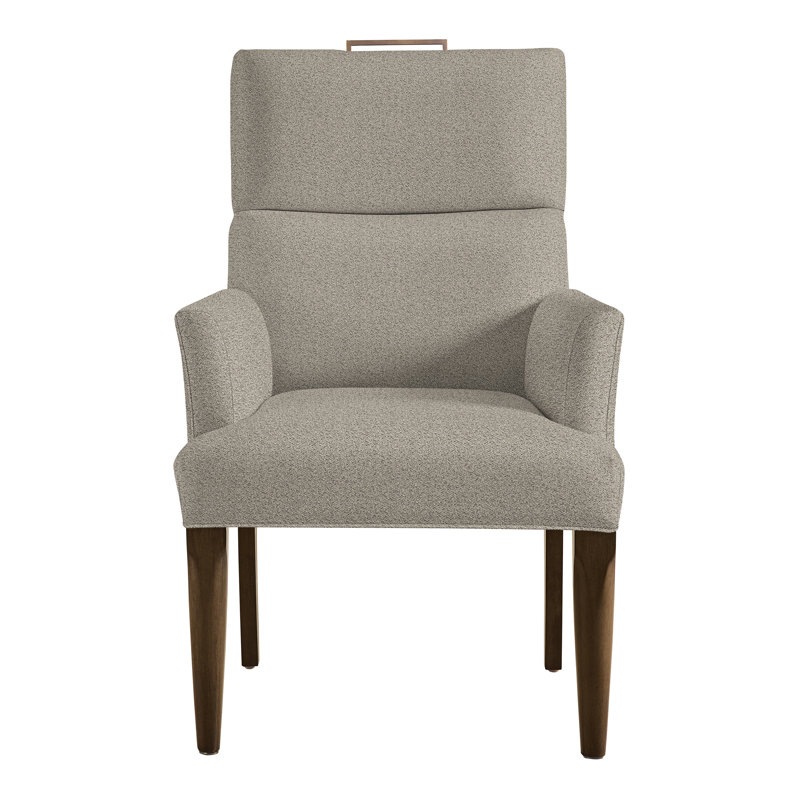 Thom Filicia Home Fabric Tight Back Arm Chair, Tarbee Dove, Havana