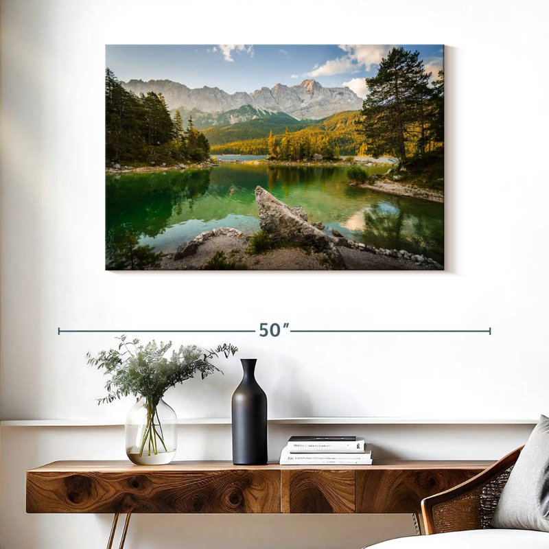 Alvord Eibsee Lake Morning, H 26 po x l 39 po
