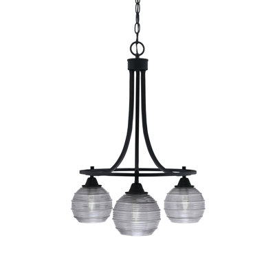 Ottavia Paramount 3 Light Downlight Chandelier With 6" Ribbed Glass