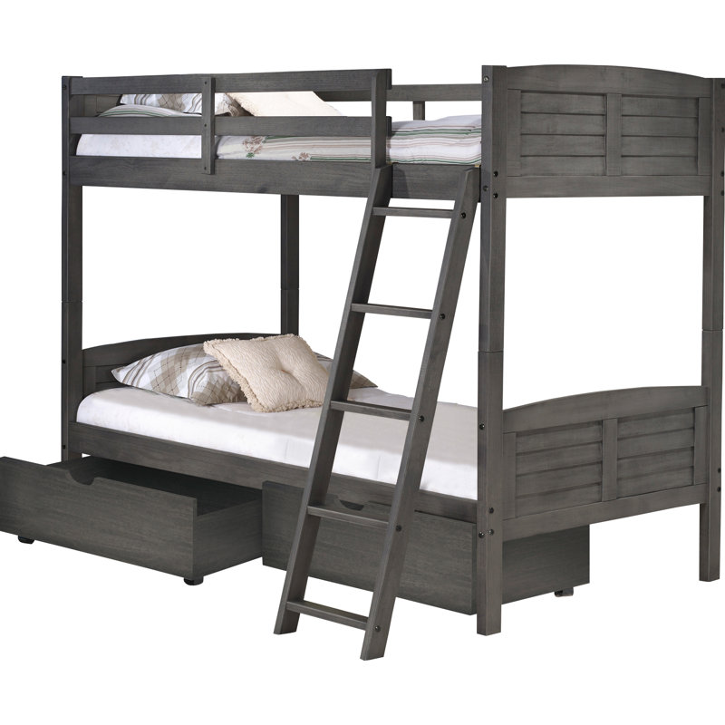 Ahdia Solid Wood Standard Bunk Bed by Isabelle & Max™, Twin over Twin