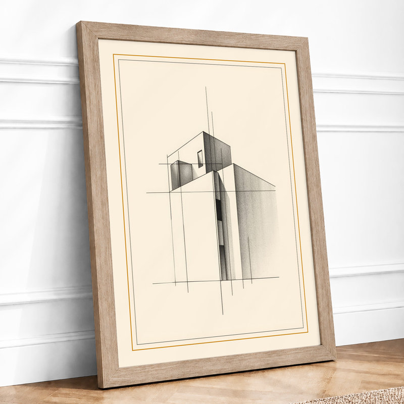 Modernist Structure Study Industrial - Framed Print, A1 - 84.1 x 59.4 cm, Oak