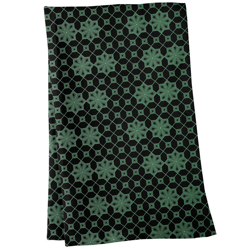 Serviette de thé à treillis, Sergé de coton, Vert