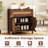 2 PCS Buffet Cabinet Sideboard Storage Cabinet Rattan Doors Adjustable Shelf