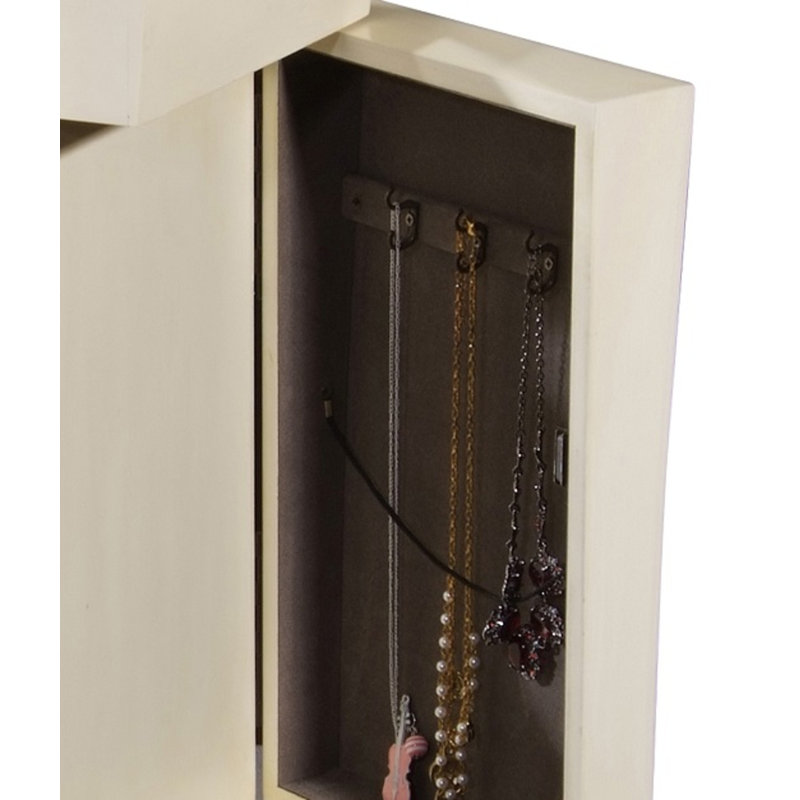 Armoire pour bijoux avec miroir Sewa, Blanc