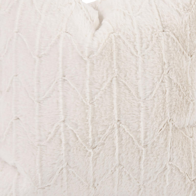 Repose-pieds Scroll Puff Angora, Beige