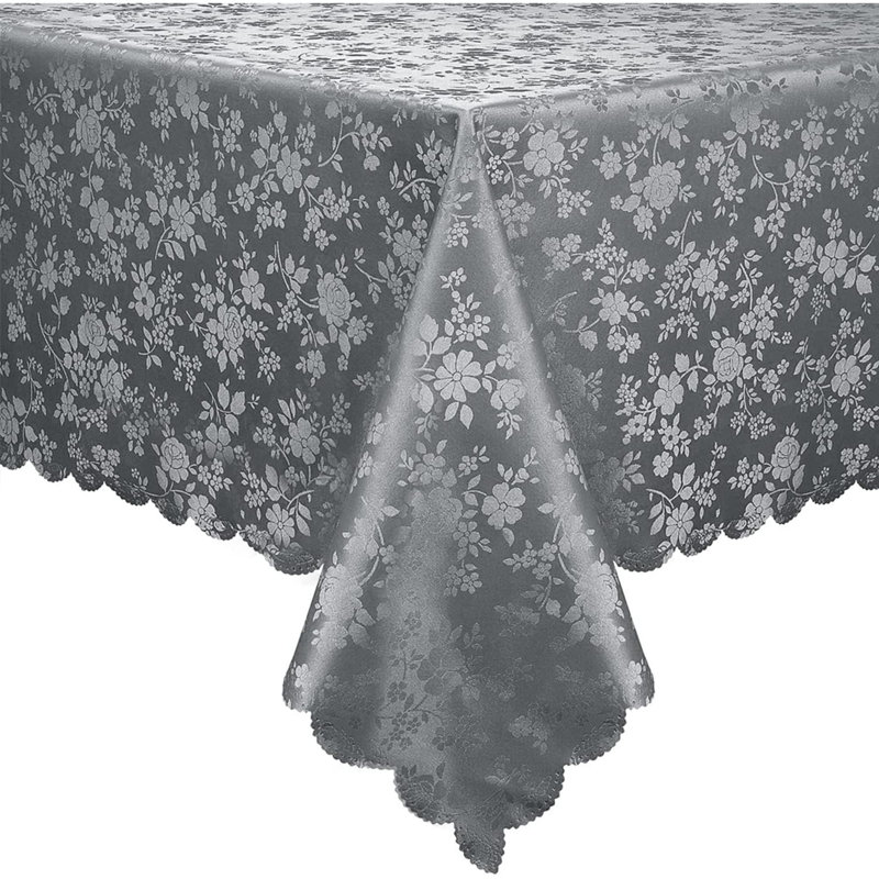 Round Table Cloth, Waterproof Heavy Duty Vinyl Tablecloths, Wipeable Washable Table Cover For Kitchen And Dining Room, Gray