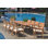 8 Seats 9 Pcs Grade-A Teak Wood Dining Set: 94" Double Extension Rectangle Table And 8 Vellore Stacking Arm Chairs #01Vlk