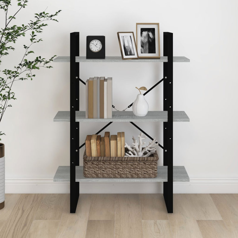 Hollaway 105cm 3 shelf Shelving Unit, 105cm H x 80cm W x 30cm D, Light Grey