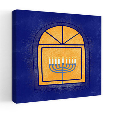 Fenêtre, menorah, art contemporain abstrait