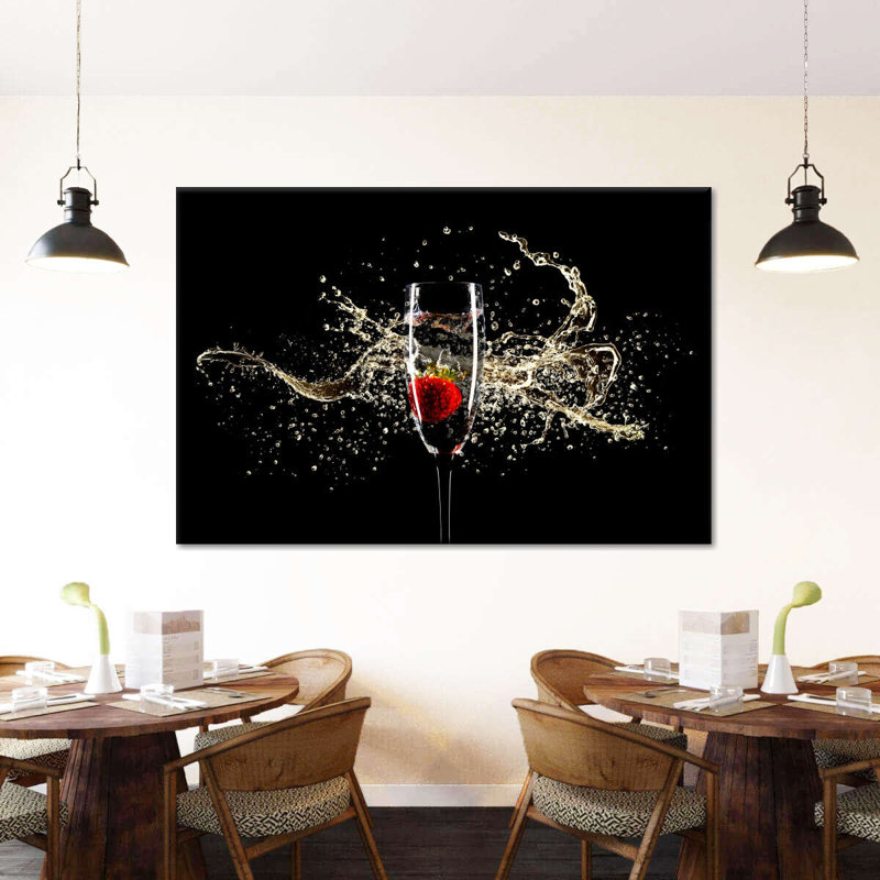 Éclaboussure de champagne sur toile, H 8 po x l 12 po x P 1 po