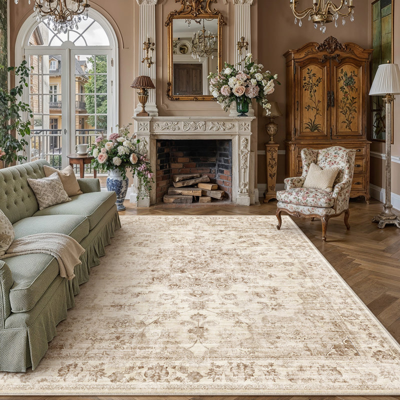  Tapis persan à motif antidérapant Rosalie, Rectangle 9 pi x 12 pi