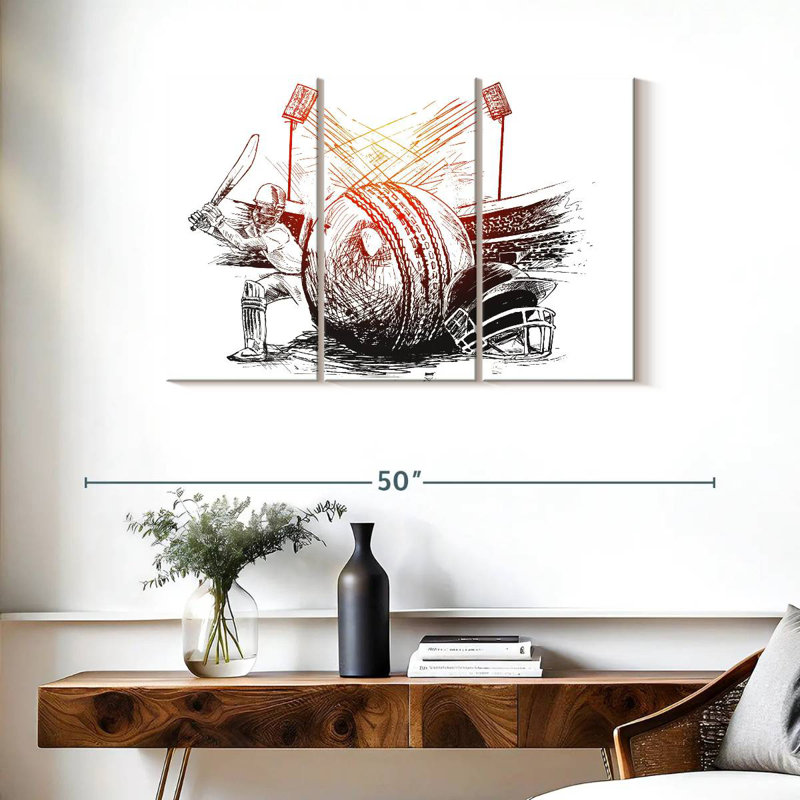 Sireci Cricket Game Abstract, 24" H x 38" W