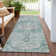 Machine Washable Indoor/Outdoor Claudian ACN1238 Teal Rug