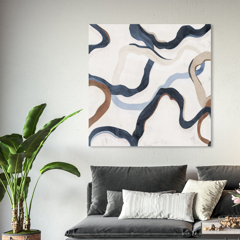 Sentiers de la vie III - peinture sur toile, Toile tendue, H 40 po x l 40 po