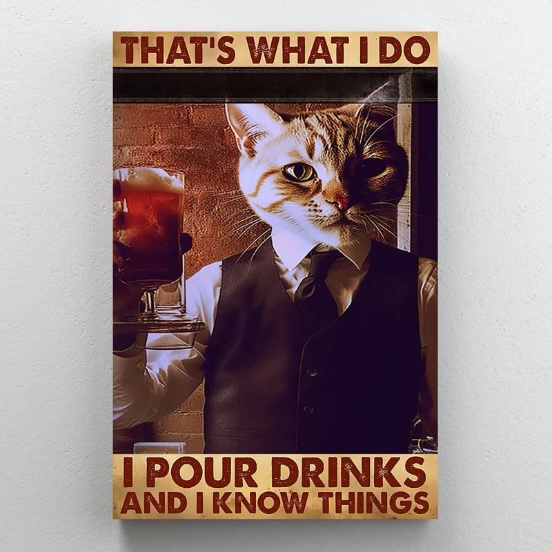 Bartender I Pour Drinks - 1 pièce Rectangle Graphi Bartender I Pour Drinks - 1 pièce Rectangle, impression sur toile tendue sur toile tendue
