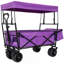 Chariot pliable de 480 lb avec auvent, poussette de chariot avec roues tout-terrain de 7 po, chariot pliable léger, grande capacité pour le camping, le magasinage, les sports et le jardin, mauve