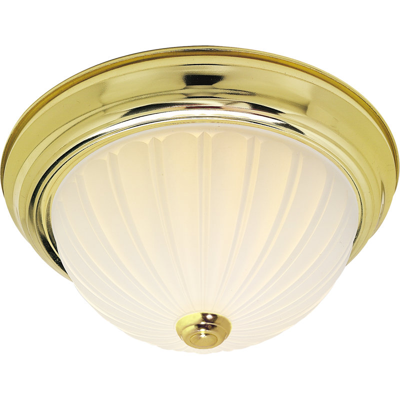 Capri Glass Flush Mount, Polished Brass