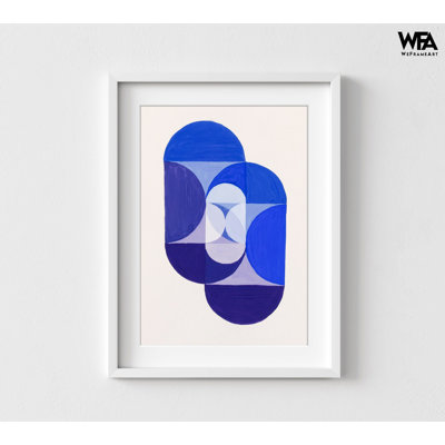 «Key Blue» par Joseph Schillinger, reproduction d'art encadrée The Mathematical Of The Arts, peinture de Schillinger, reproduction d'art bleue