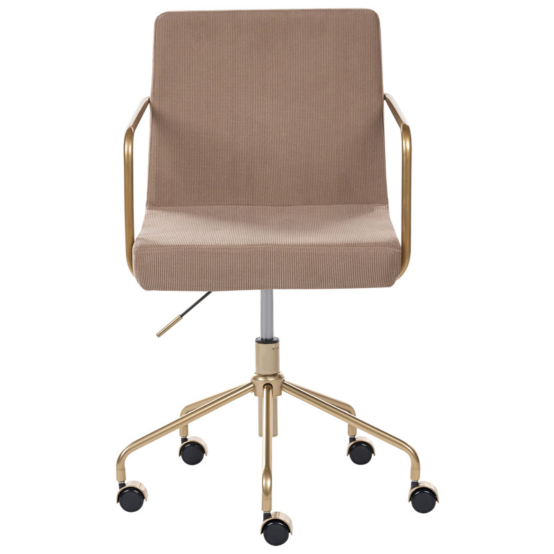 17 Stories Corduroy Office Chair, Brown
