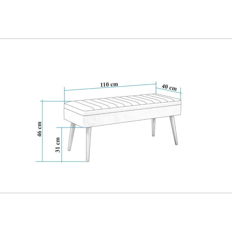 Banc rembourré Nalley, Brun / vert