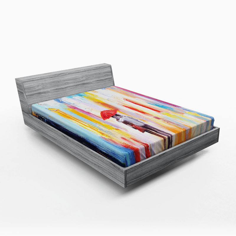Microfiber Abstract Fitted Sheet, Full Fitted Sheet
